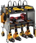Modular Power Tool Organizer Wall Mount with Charging Station - Grey 1
