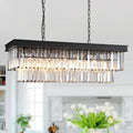 Crystal Chandelier for Dining Room Rectangular Modern Pendant