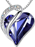 Leafael Necklaces for Women Tanzanite Birthstone Heart Pendant