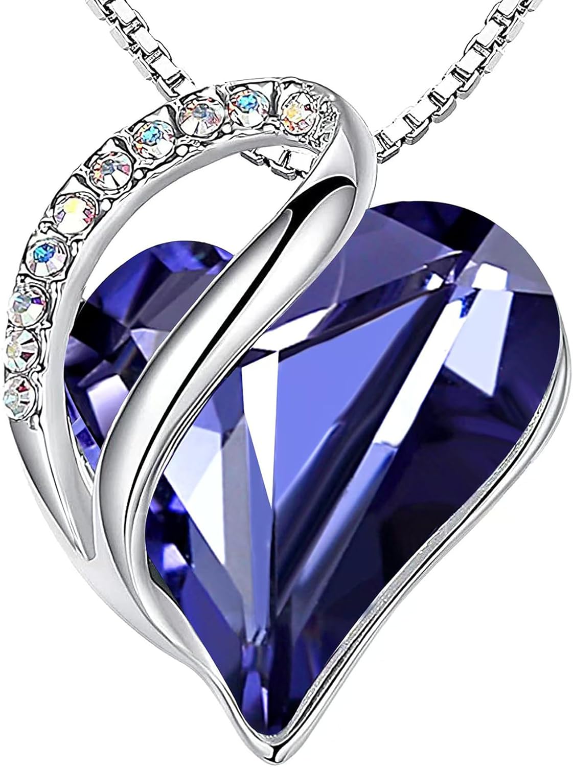 Leafael Infinity Love Birthstone Heart Crystal Necklace Gift