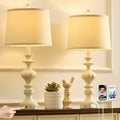27.5 Farmhouse Table Lamps Set of 2 with USB Ports for Home