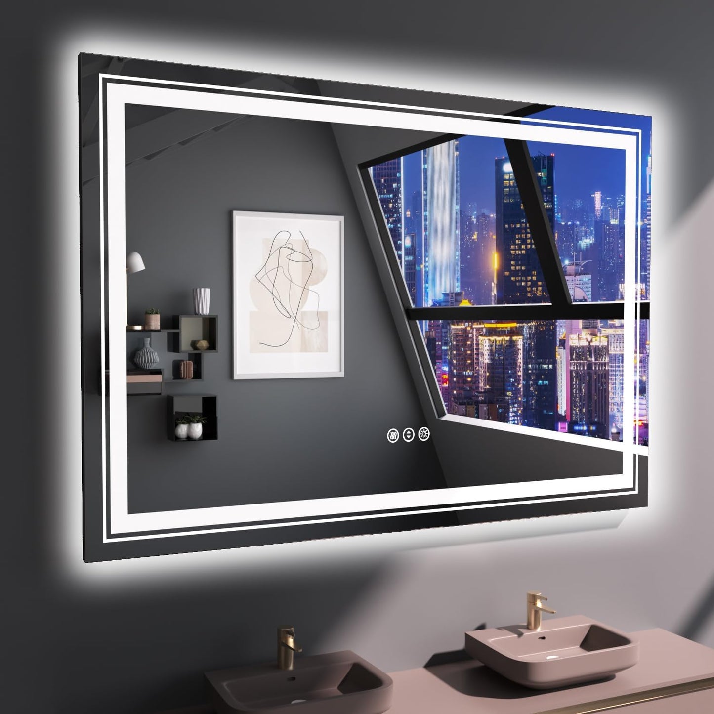 LED Bathroom Mirror with Front and Backlit for Modern Homes