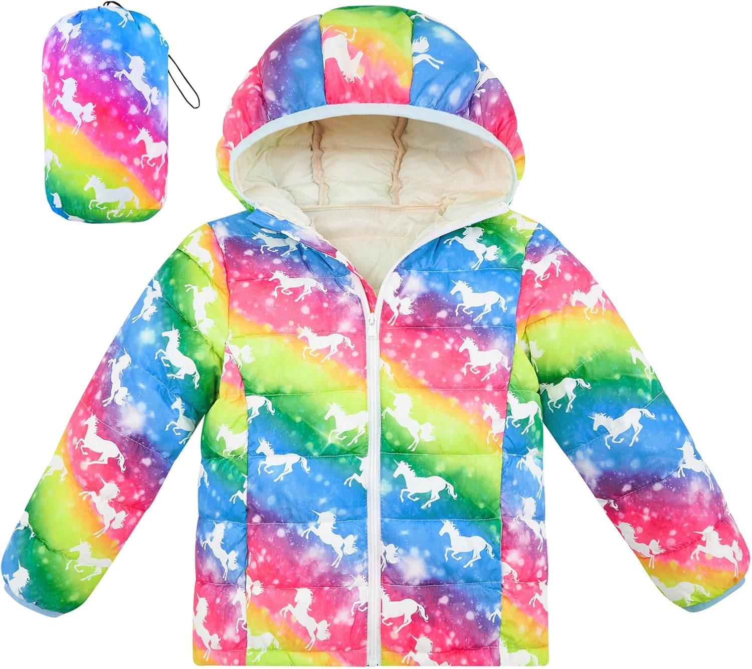 Enlifety Girls Winter Coat Packable Lightweight Hooded Jacket