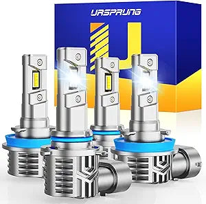 H11 9005 Light Bulbs Combo - 600% Brighter 6500K Cool White