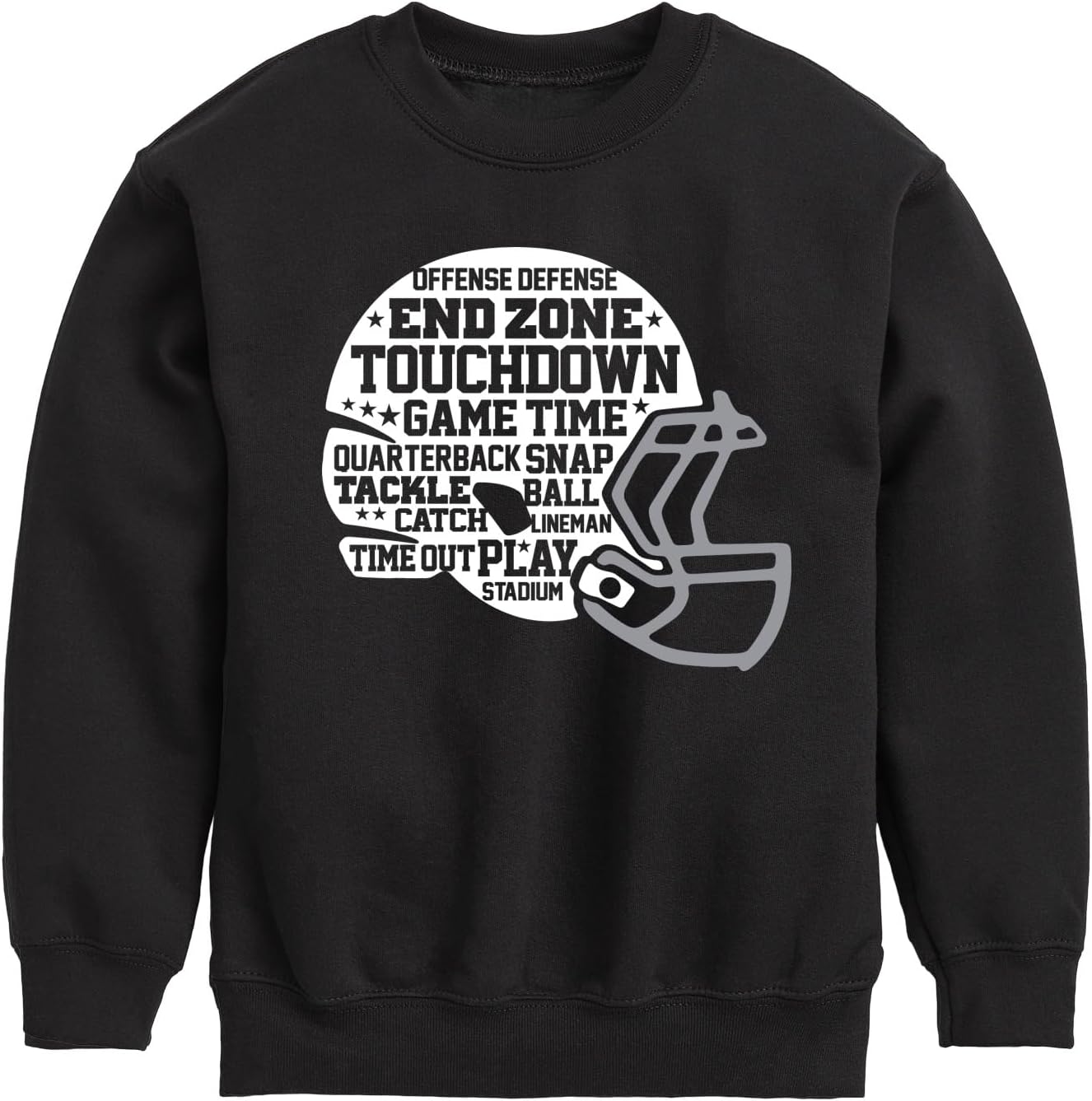 Cozy Crewneck with Football Helmet Messages