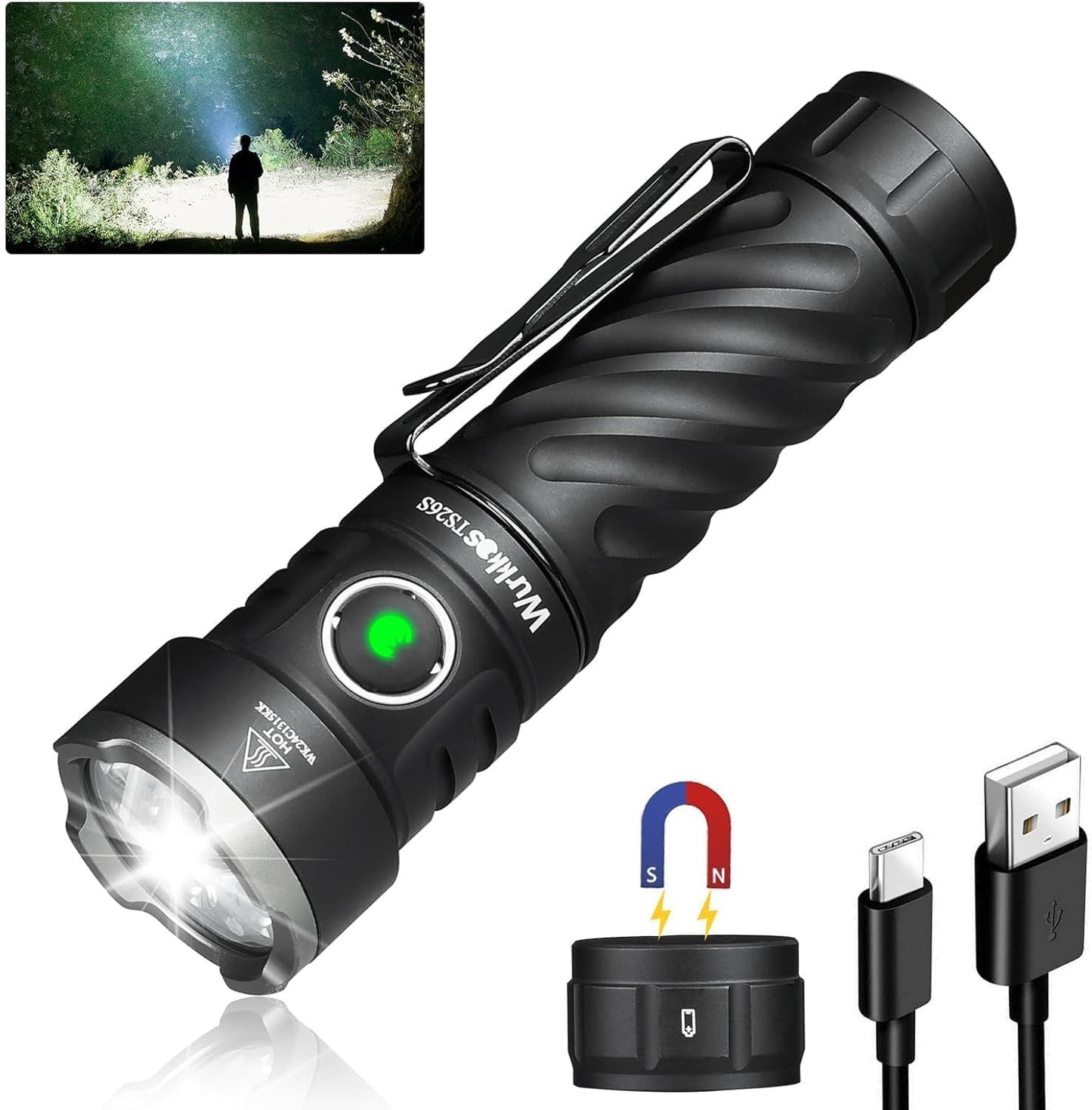 Wurkkos TS26S Rechargeable Flashlight with 3100 Lumens Power