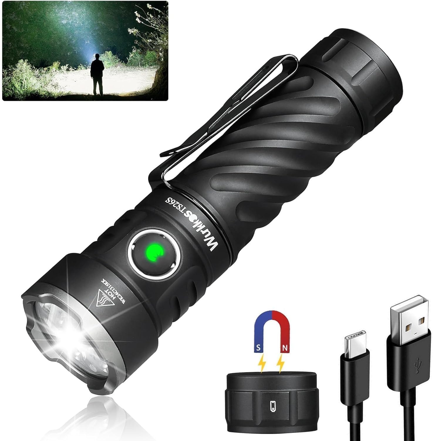 Wurkkos TS26S Rechargeable Flashlight with 3100 Lumens Power