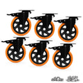 Heavy Duty 5 Inch Casters Set of 6 for Cart and Furniture