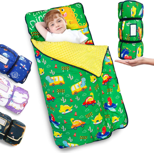 Primlect Thickened Toddler Nap Mat with Removable Pillow and Blanket