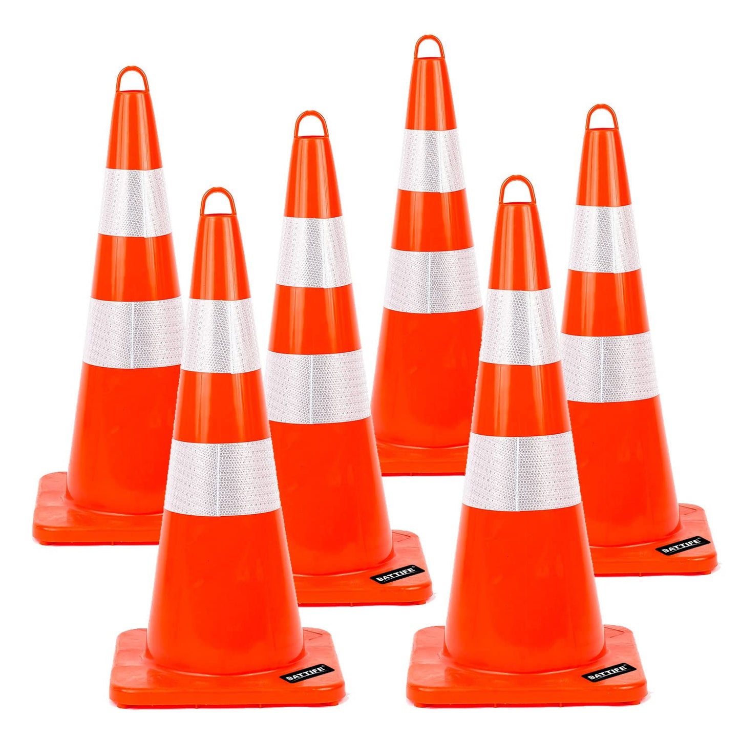 BATTIFE 28 Inch Traffic Safety Cones for Home and Road Use