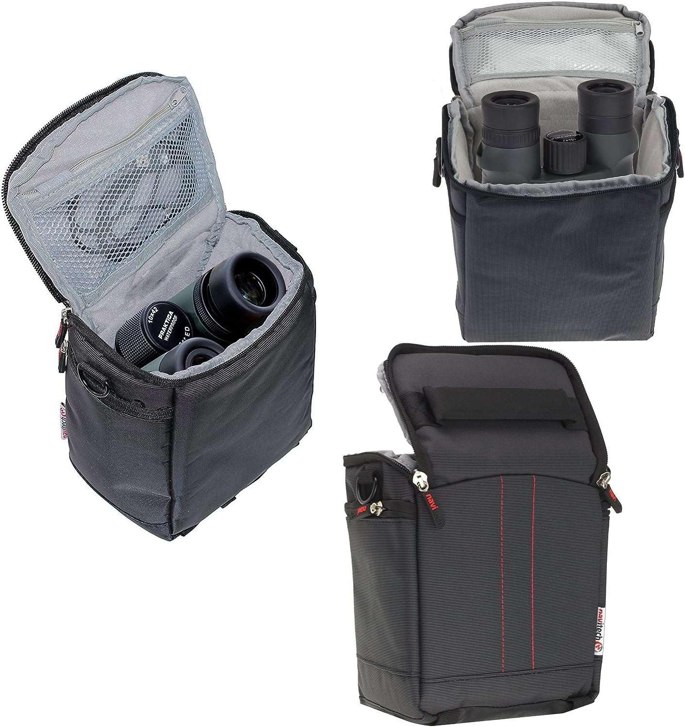 Navitech Black Protective Portable Handheld Binocular Case Travel Bag