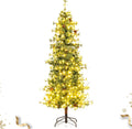HAPPYGRILL 7ft Pre-lit Artificial Christmas Tree - Realistic Forest