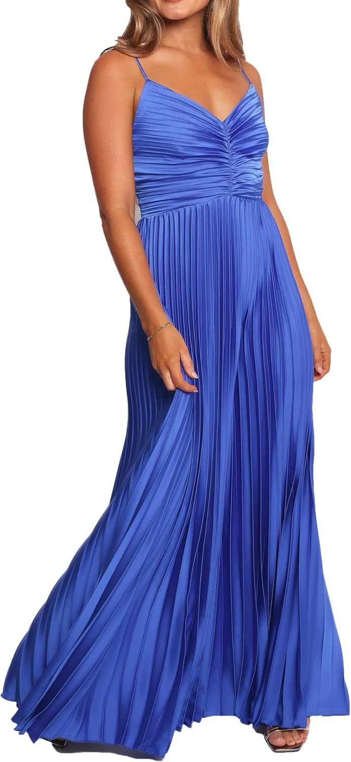 Women's Summer Pleated Dress with Floral Print and Straps