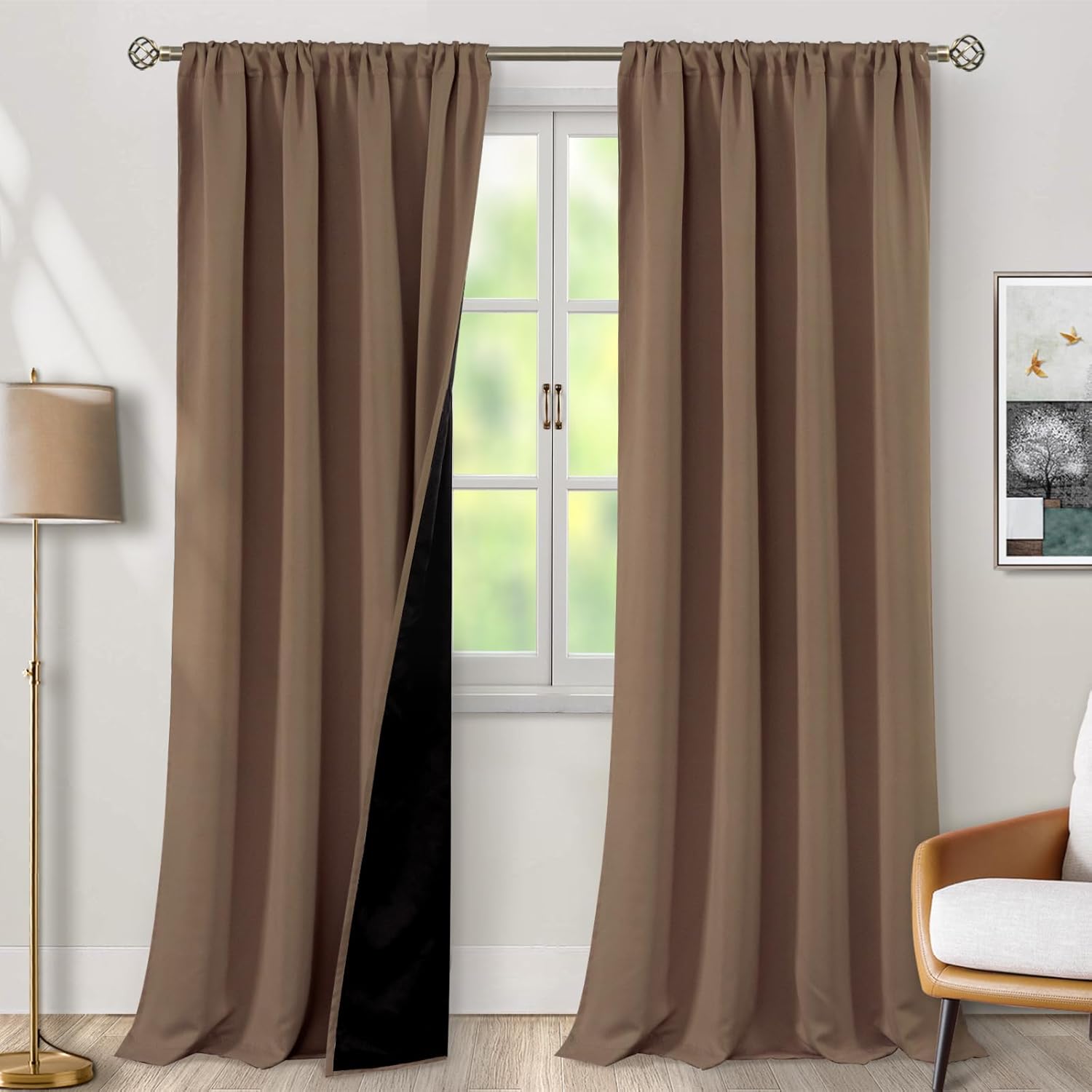 100% Blackout Curtains for Living Room - Thermal Insulated