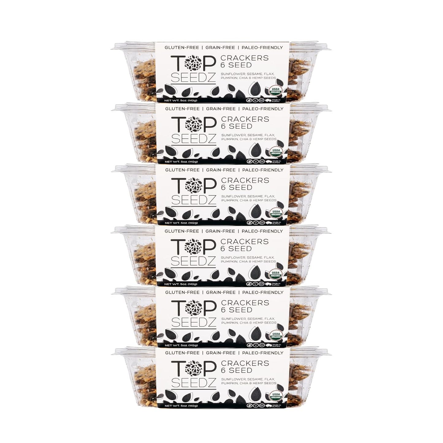 Top Seedz Organic Gluten Free 6 Seed Crackers - Healthy Snack