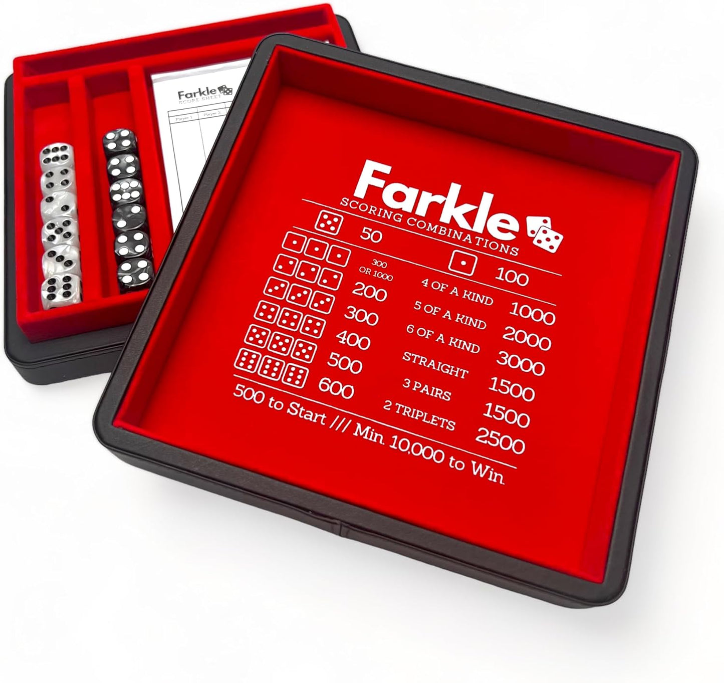 Luck Lab Farkle Dice Tray with Storage Case for Family Fun