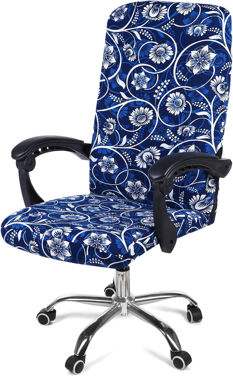 Soft Stretch Navy Blue Chair Cover - Anti-Dust & Washable