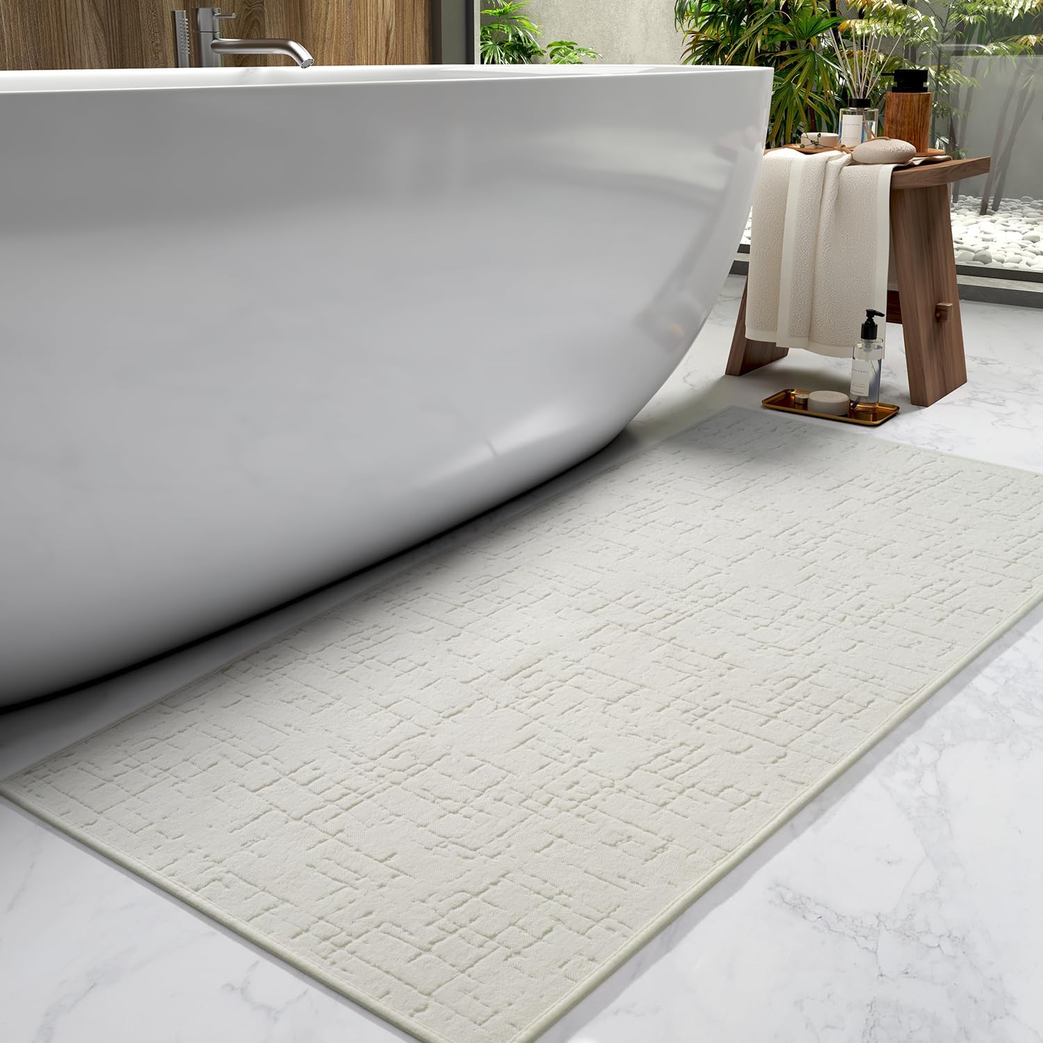 AMOAMI Bath Mat - Absorbent Quick Dry Bathroom Rug