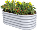 18in Tall Galvanized Raised Garden Bed Kit - Modern Gray Oval