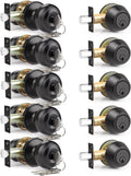 Keyed Alike Front Door Knob and Deadbolt Set - Matte Black, 5 Pack