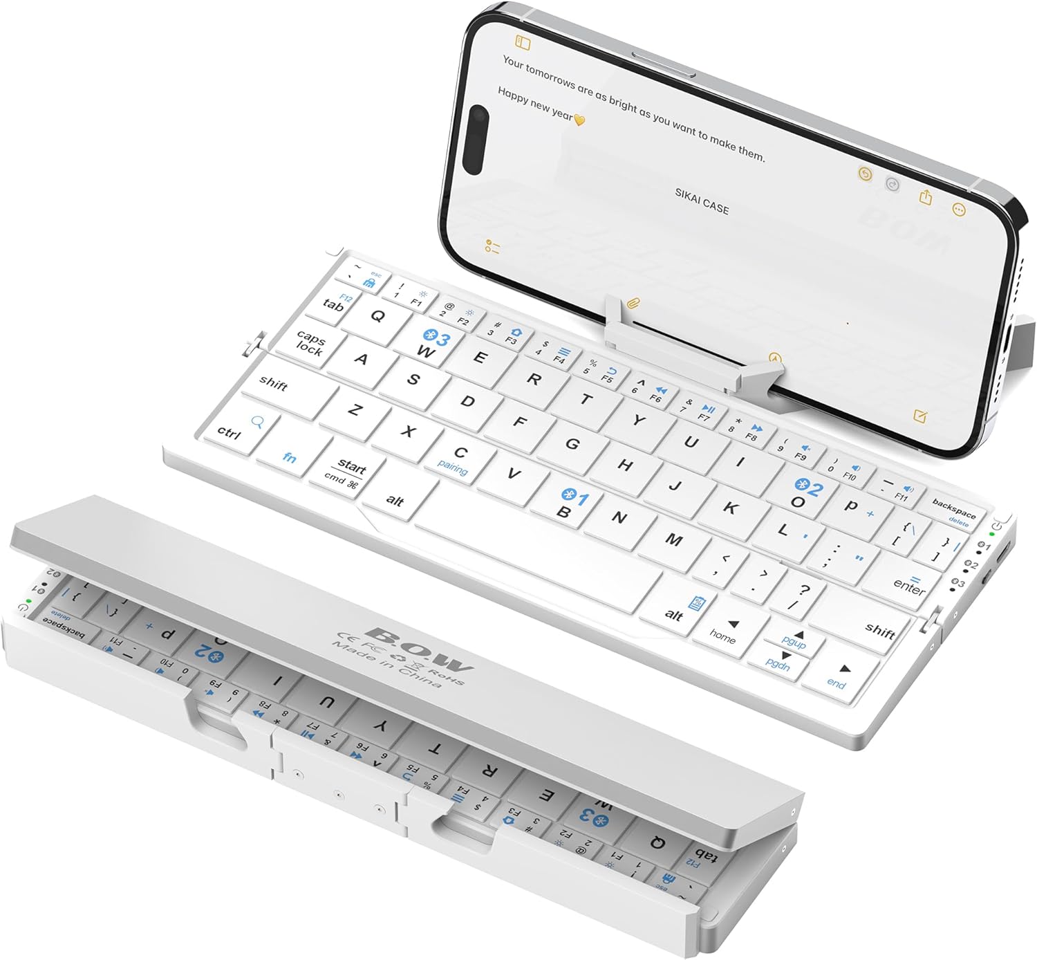 Foldable Bluetooth Keyboard with Magnetic Stand for Tablets