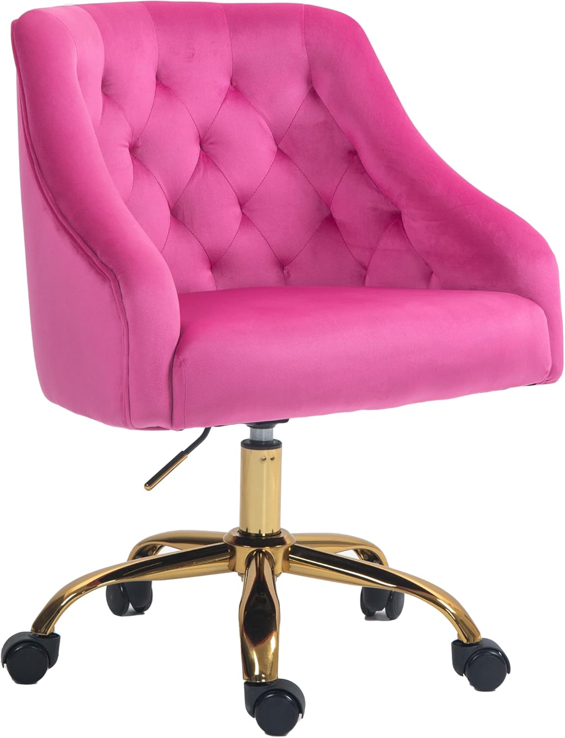 ZOBIDO Rose Pink Velvet Swivel Task Chair