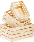 Rustic Wooden Nesting Crates Set of 3 - Space-Saving Farmhouse Storage