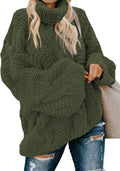 Womens Turtle Neck Sweater Loose Casual Cozy Chunky Pullover - 2024