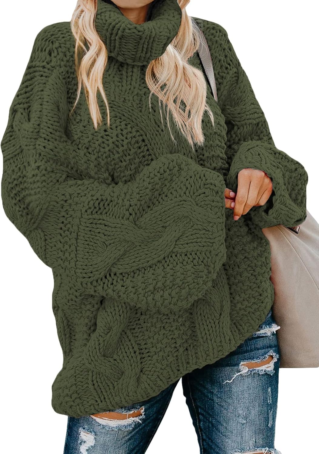 Dokotoo Womens Turtle Neck Sweater for Cozy Casual Style
