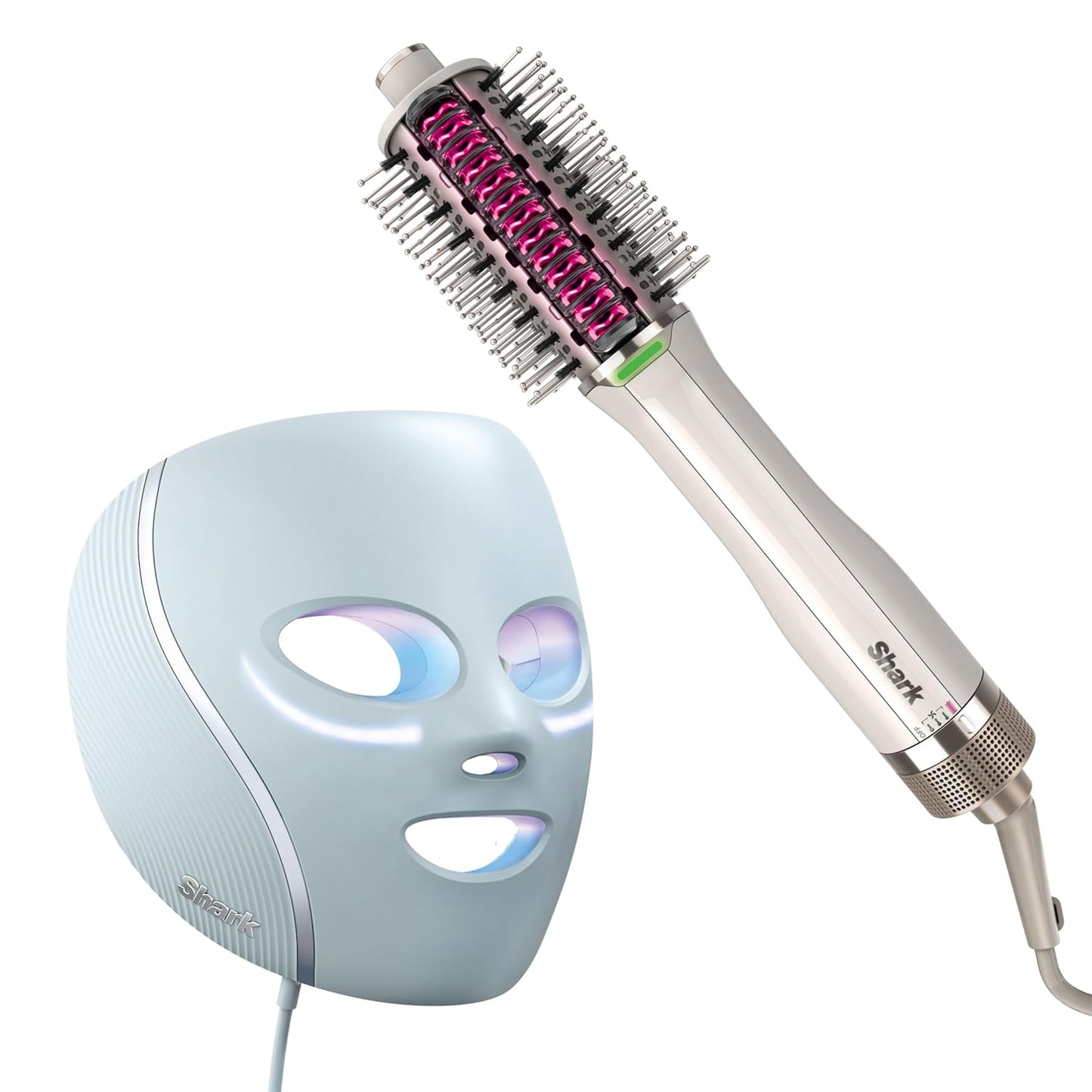 Shark CryoGlow Blue Frost LED Face Mask & SmoothStyle Comb
