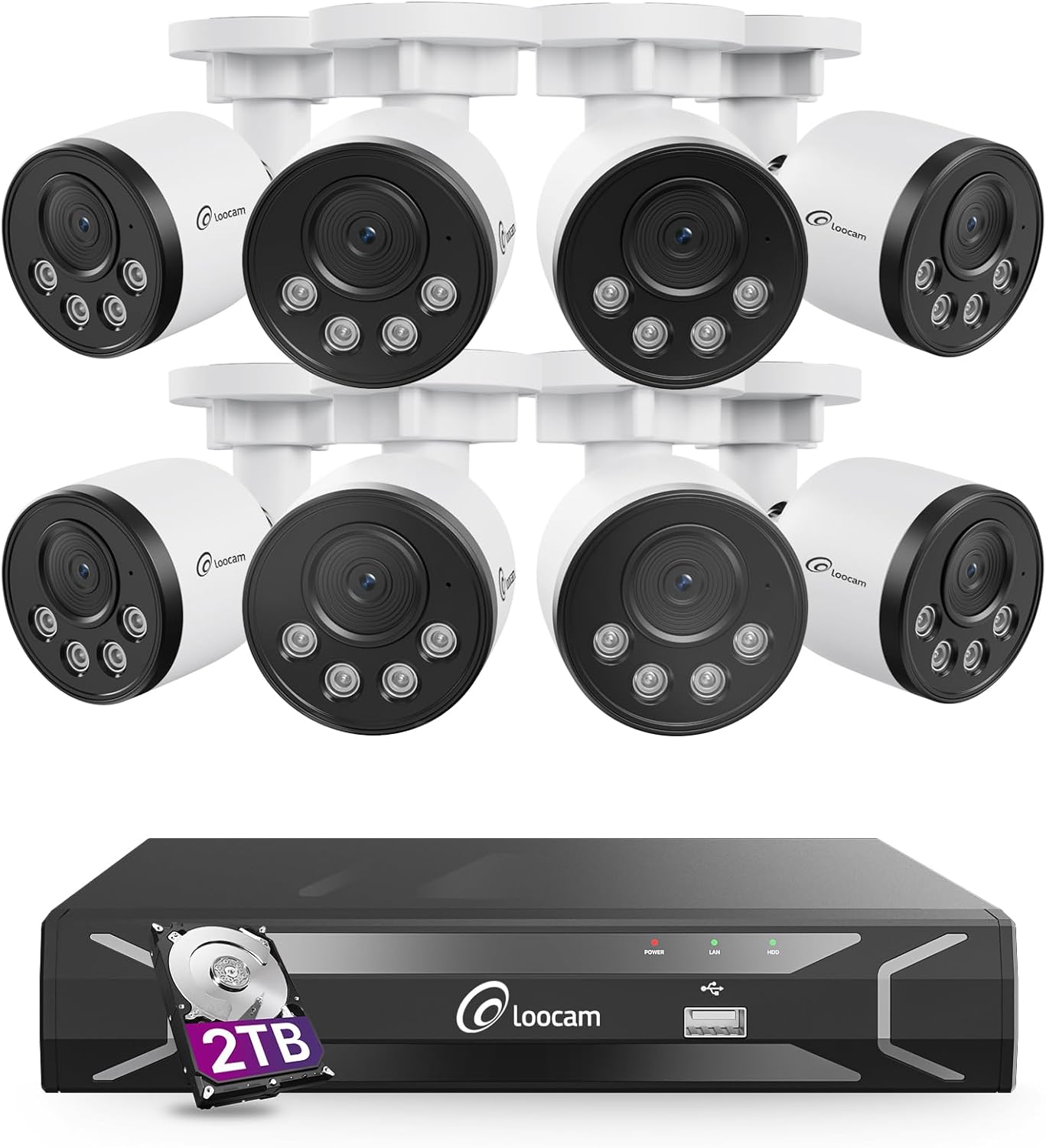 PoE Security Camera System with 2TB HDD for Home Surveillance
