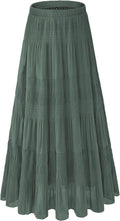 Women's Chiffon White Flowy Maxi Skirt - Boho Pleated A Line sizes