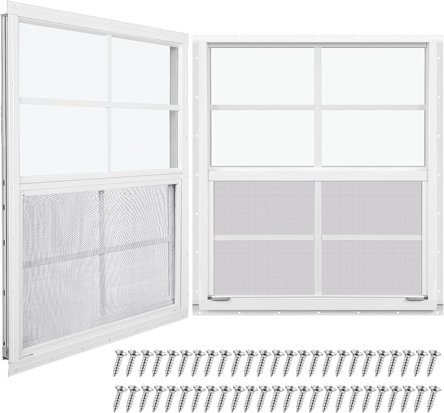 Tandefio 24 x 27 Flush Mount Shed Windows with Tempered Glass