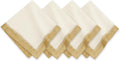 Linen Blend Metallic Brushstroke Napkins, 21 in - Elegant Holiday Set
