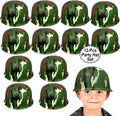 Anapoliz Army Helmets for Kids - 12 Count Camo Party Hats