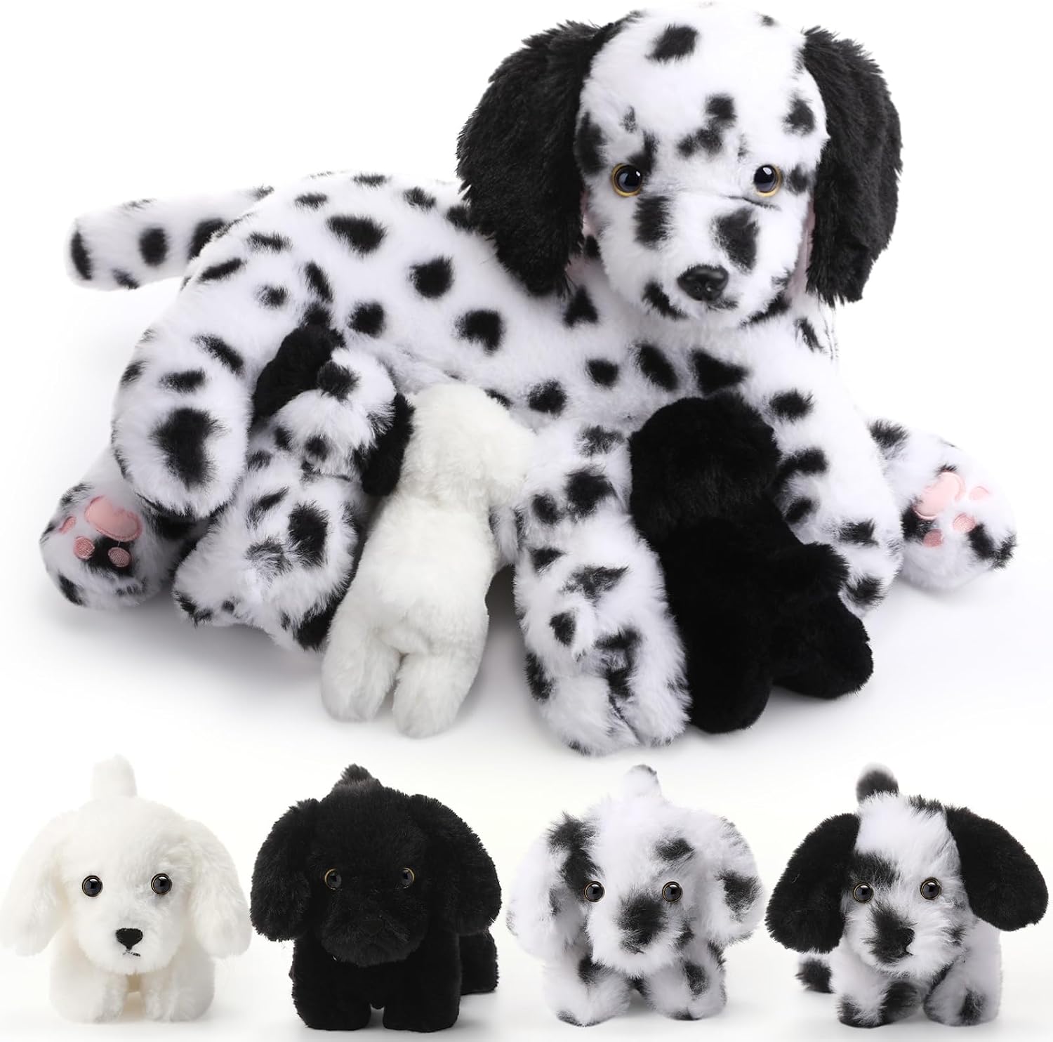 HyDren 5 Pcs Dalmatian Plush Toys Set for Kids Birthday Gifts
