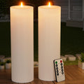 14 in x 4 in Large Outdoor Flameless Candles 2 Pack - Waterproof LED