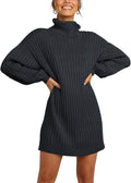 Oversized Sweater Dress Turtleneck Batwing Long Sleeve - Cozy Fit 30%