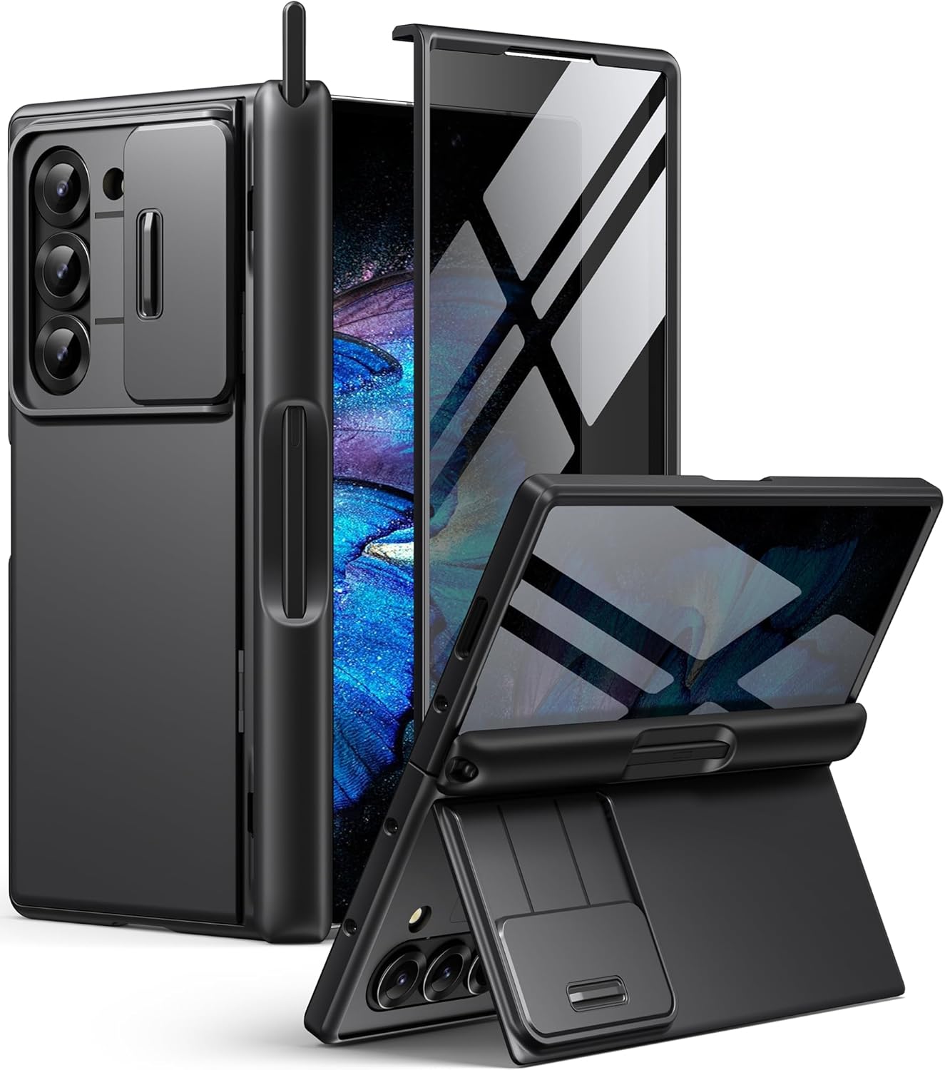 Z Fold 5 Case with Privacy Screen Protector and Kickstand