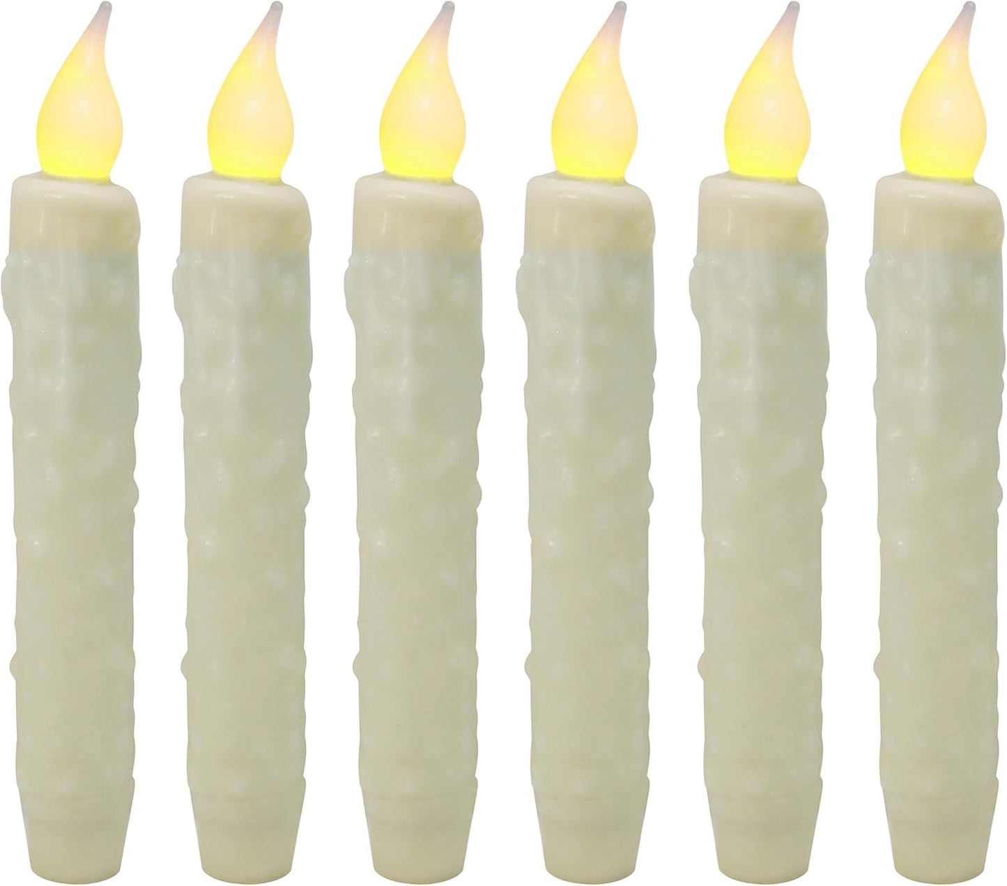Real Wax Hand Dipped LED Timer Taper Candles for Rustic Decor