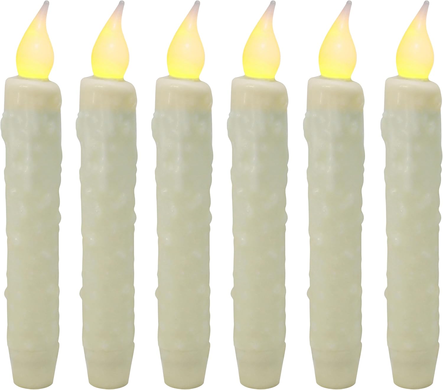 Real Wax Hand Dipped LED Timer Taper Candles for Rustic Decor