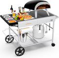 Pizza Oven Table Grill Cart - Outdoor Prep Station with Storage