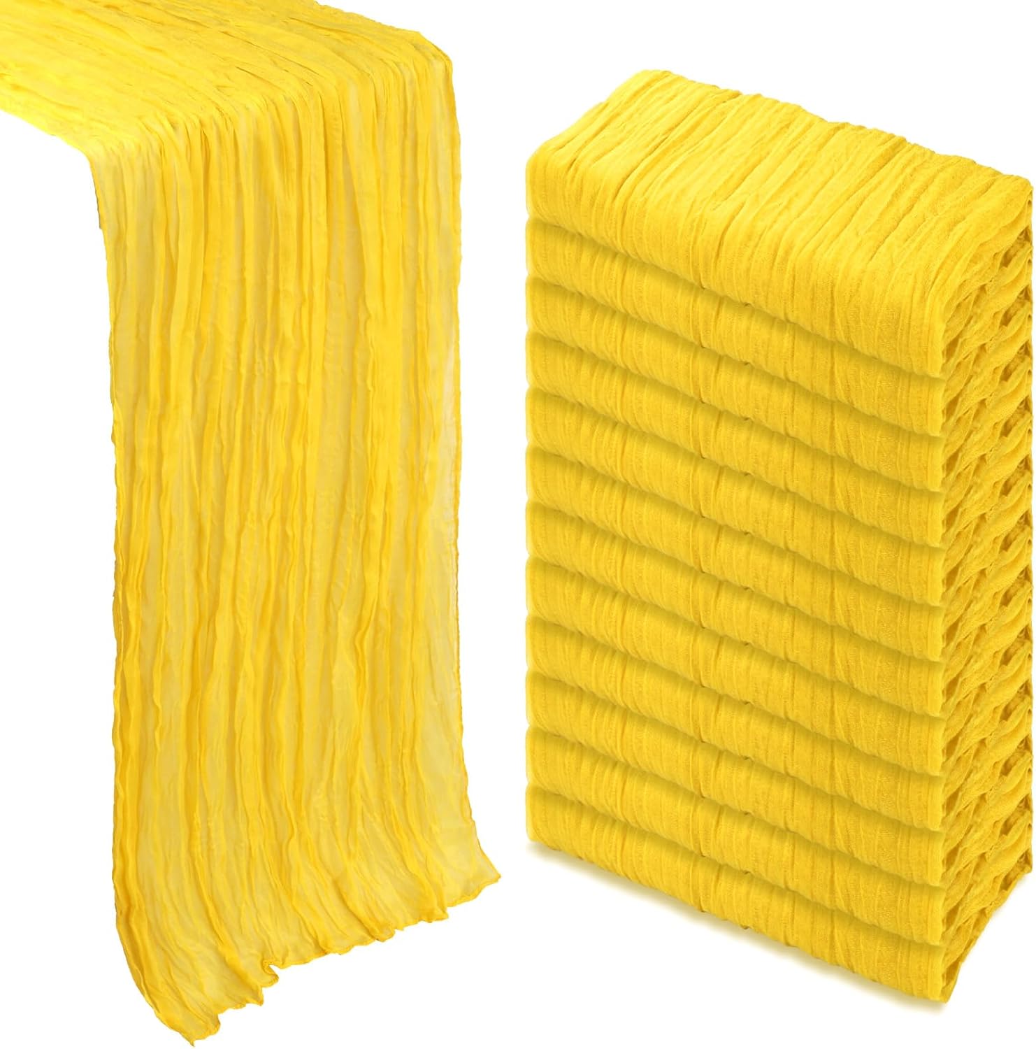 Lemon Yellow Cheesecloth Table Runner for Elegant Decor Events