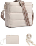 2-Pack Puffer Quilted Crossbody Bags for Women Stylish Shoulder Purses