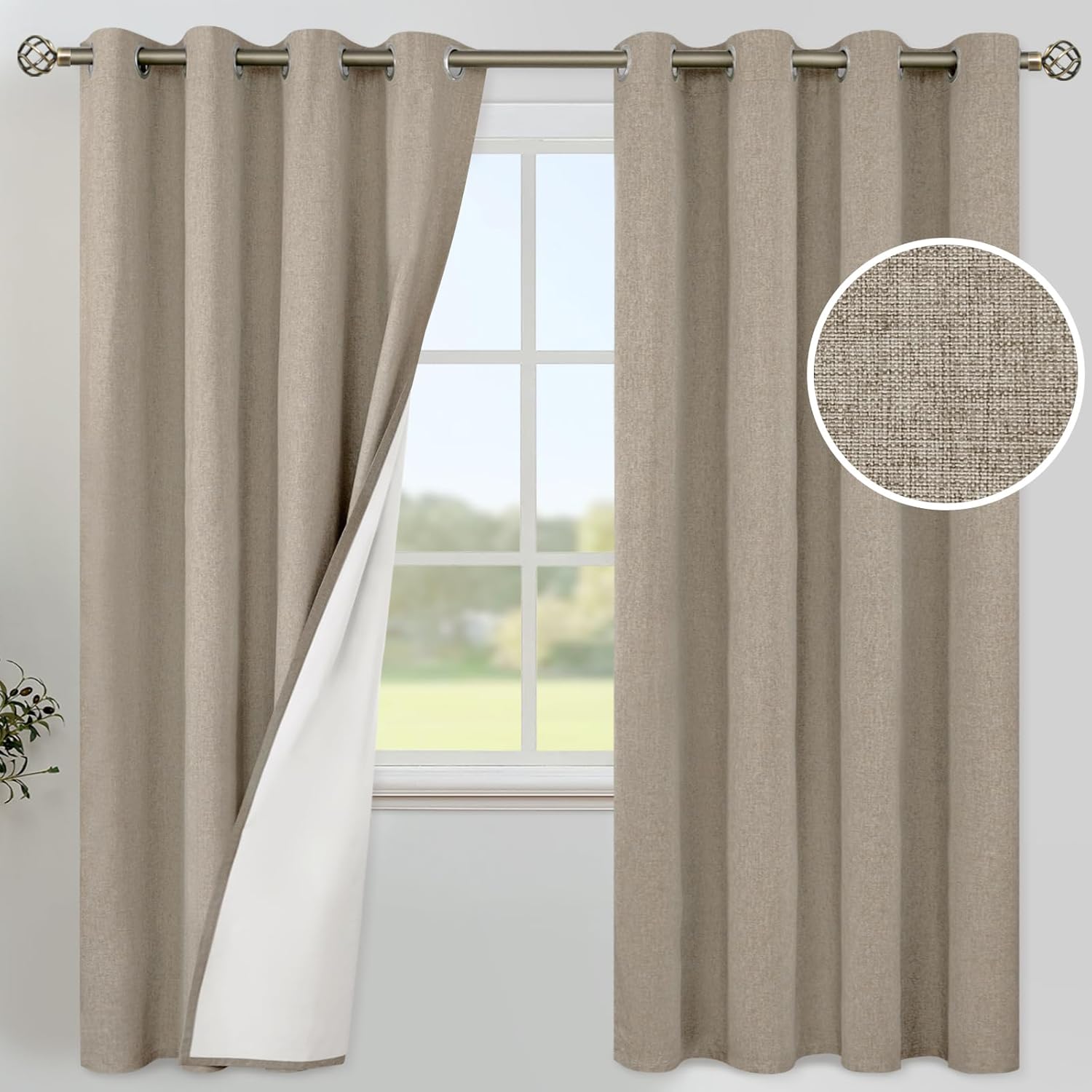 YoungsTex 100% Blackout Curtains for Bedroom and Living Room