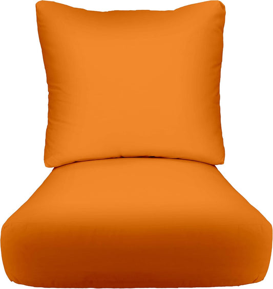 Deep Seating Cushion Set with Pillow Back for Outdoor Chairs