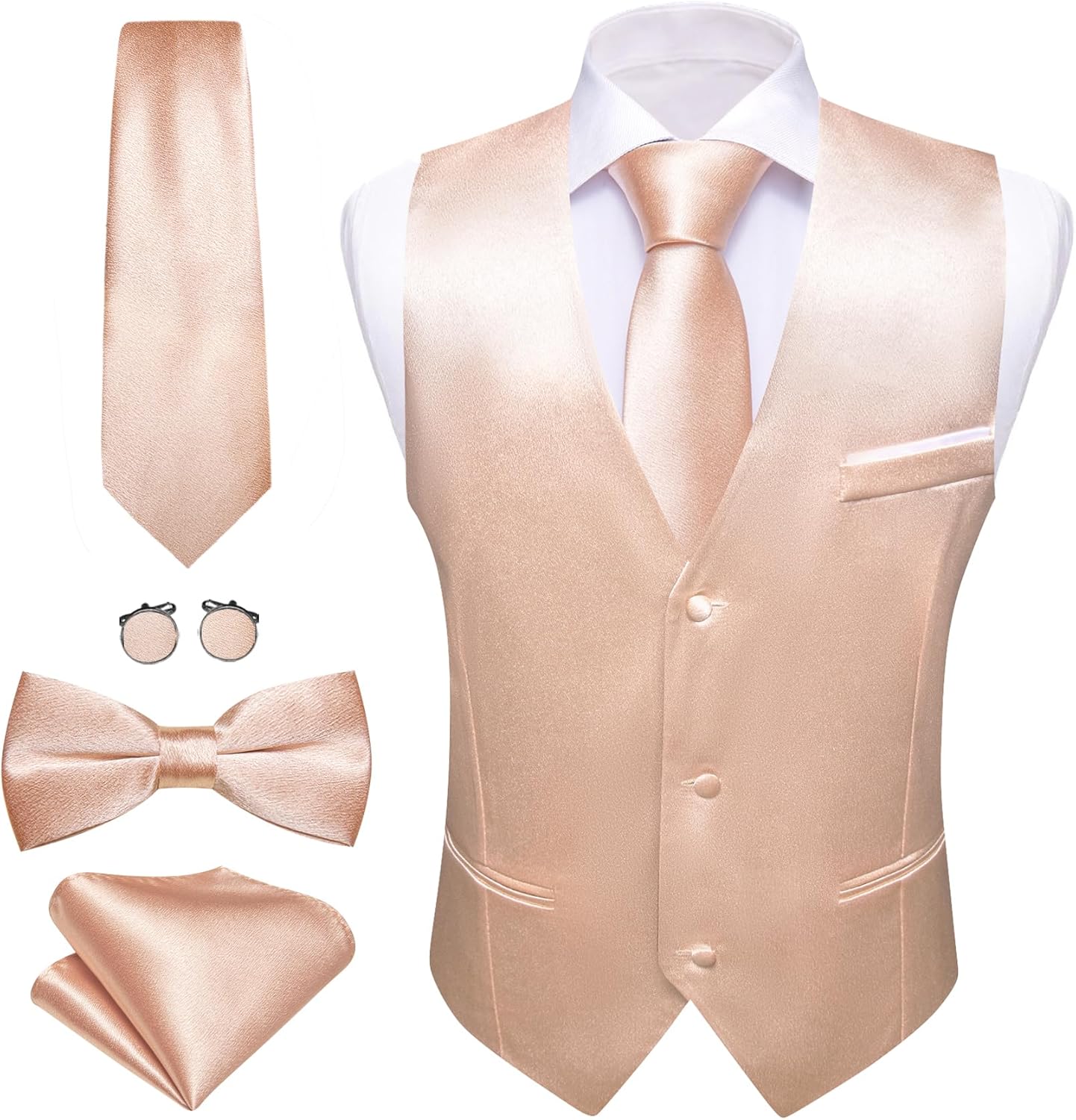 Barry.Wang Mens Formal Business Suit Vest Slim Fit for All Occasions