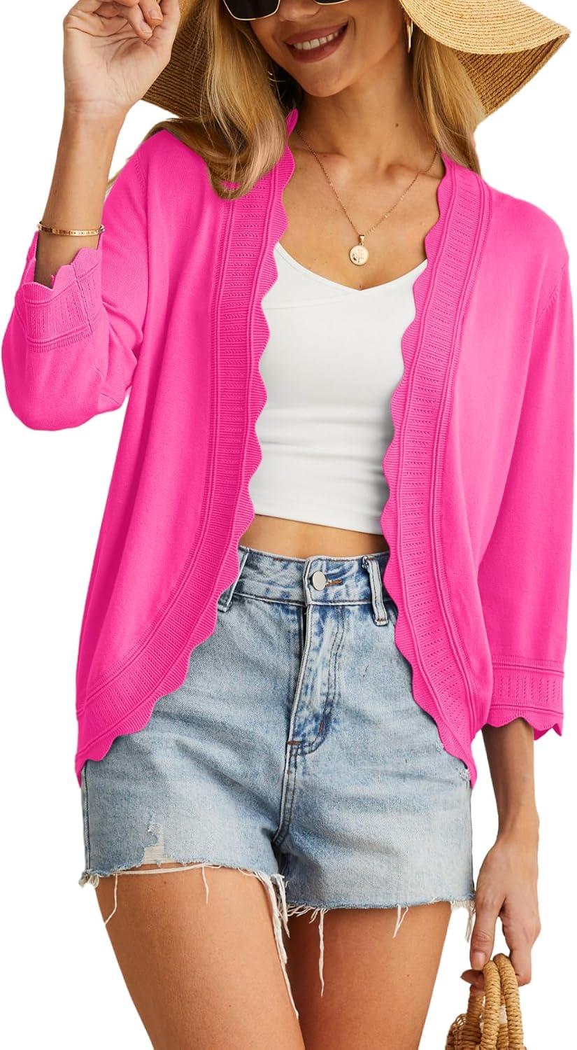 GRECERELLE Women's 3/4 Sleeve Summer Cardigan for Style