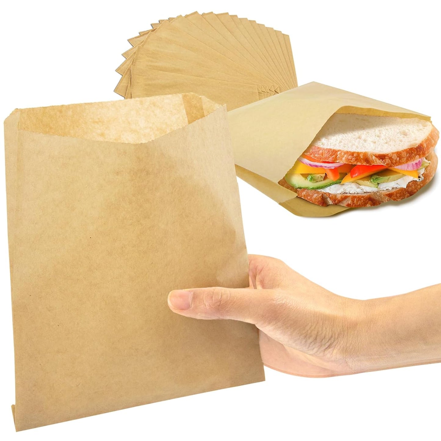 Fit Meal Prep 1000 Pack Paper Sandwich Bags for Food Packing