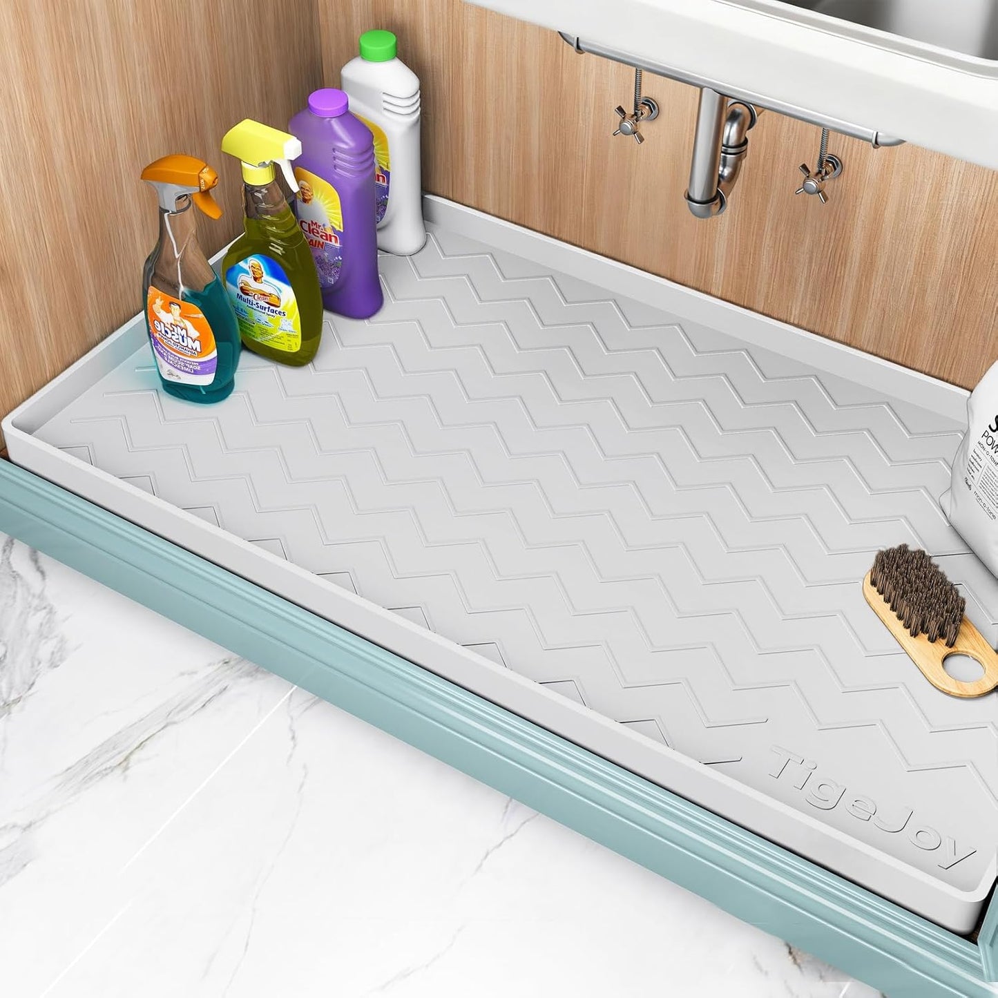 TigeJoy 37in x 22in Under Sink Mats for Kitchen Waterproof Protection